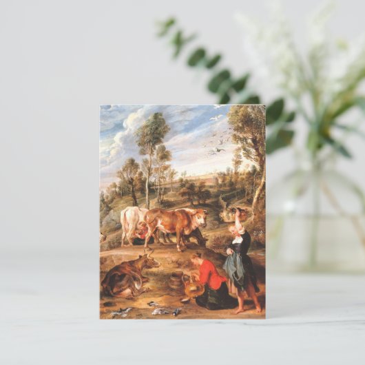 Cartons Réponse Peter Paul Rubens Milkmaips avec du bétail sur une (Debout devant)
