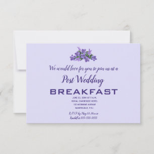 Cartons Réponse Petit déjeuner Post Mariage Editable Purple Campun