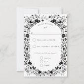 Cartons Réponse Petites fleurs peintes à la main Cadre floral (Devant)