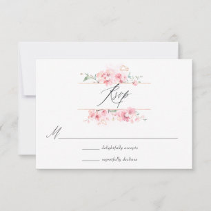 Cartons Réponse Photo de mariage printanier aux fleurs de cerisier