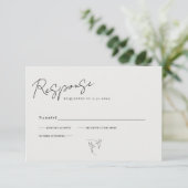 Cartons Réponse Photo de script de calligraphie minimal (Debout devant)