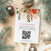 Cartons Réponse Photo Floral Noël Mariage d'hiver