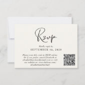 Cartons Réponse Photo moderne QR Code Cream Mariage (Devant)
