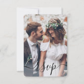 Cartons Réponse Photo Overlay Simple Script Mariage élégant (Devant)