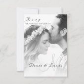 Cartons Réponse Photo personnalisée Simple élégant Script vertical (Dos)