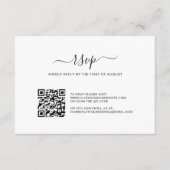 Cartons Réponse Photo simple en noir et blanc Mariage de code QR (Devant)