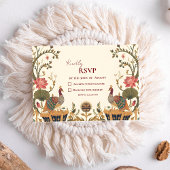 Cartons Réponse Pichwai Indian Lotus Peacock Wedding