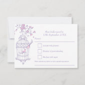 Cartons Réponse Pièces de mariage en cage ouvertes aux oiseaux vio (Dos)