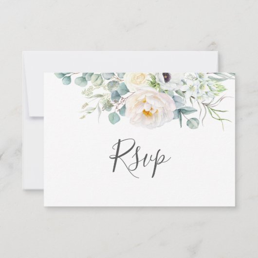 Cartons Réponse Pierres blanches Rustiques Peony Floral Greenery M (Dos)