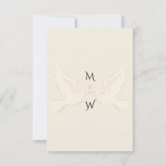 Cartons Réponse Pigeon Elegant Luxury Gold Mariage (Dos)