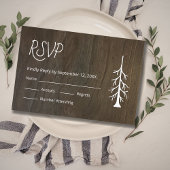 Cartons Réponse Pin simple Bois rustique Mariage Décontracté