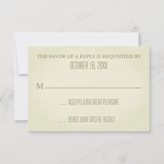 Cartons Réponse Pine Cones Mariage R.S.V.P. (Dos)