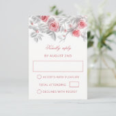 Cartons Réponse Pink 3D Roses Wedding (Debout devant)