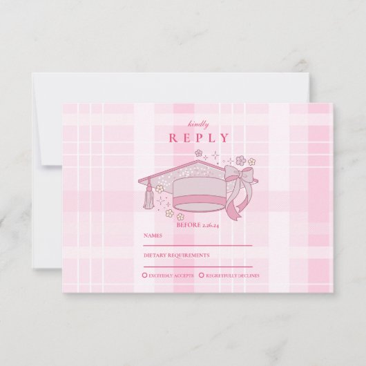 Cartons Réponse Pink Coquette Bow Graduation (Devant)