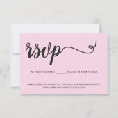 Cartons Réponse Pink Custom Photo Code QR site du Mariage (Devant)