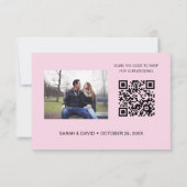 Cartons Réponse Pink Custom Photo Code QR site du Mariage (Dos)