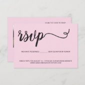 Cartons Réponse Pink Custom Photo Code QR site du Mariage (Devant / Derrière)
