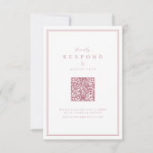Cartons Réponse Pink Elegant borders gold classy QR code wedding (Devant)