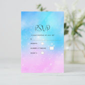 Cartons Réponse Pink et Blue Pastel Gradient Sky Mariage (Debout devant)