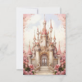 Cartons Réponse Pink Floral Fairytale Castle Wedding (Dos)
