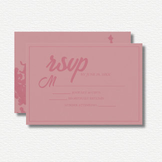 Cartons Réponse Pink Floral Watercolor Wedding
