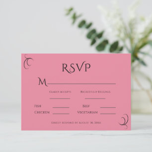 Cartons Réponse Pink Pastel Moderne Mariage
