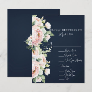 Cartons Réponse Pink Peonies Arrière - plan Mariage