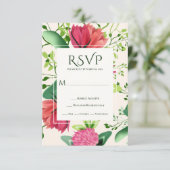 Cartons Réponse Pink & Red Clover Floral Greenery Mariage (Debout devant)