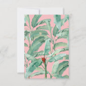 Cartons Réponse Pink Tropical Banana Palm Feuille Mariage (Dos)