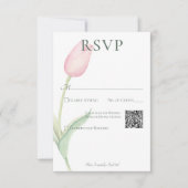 Cartons Réponse Pink Tulip Solo Wedding QR Code (Devant)
