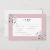 Cartons Réponse Pink Wildflower Garden Elegant Wedding (Devant)