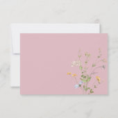 Cartons Réponse Pink Wildflower Garden Elegant Wedding (Dos)