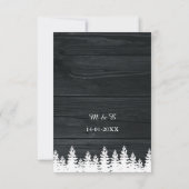 Cartons Réponse Pins de Bois Rustique Automne Automne Hiver Mariag (Dos)