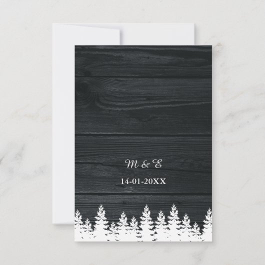 Cartons Réponse Pins de Bois Rustique Automne Automne Hiver Mariag (Dos)