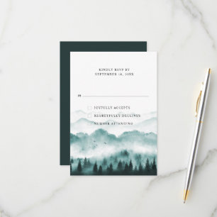 Cartons Réponse Pins de montagne aquarelle rustique