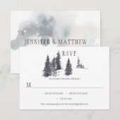 Cartons Réponse Pins d'hiver neigeux Neige | (Devant / Derrière)