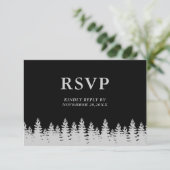 Cartons Réponse Pins noirs et argentés Mariage d'hiver (Debout devant)