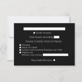 Cartons Réponse Pins noirs et argentés Mariage d'hiver (Dos)