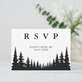Cartons Réponse Pins noirs et blancs Mariage d'hiver (Debout devant)