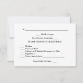 Cartons Réponse Pins noirs et blancs Mariage d'hiver (Dos)