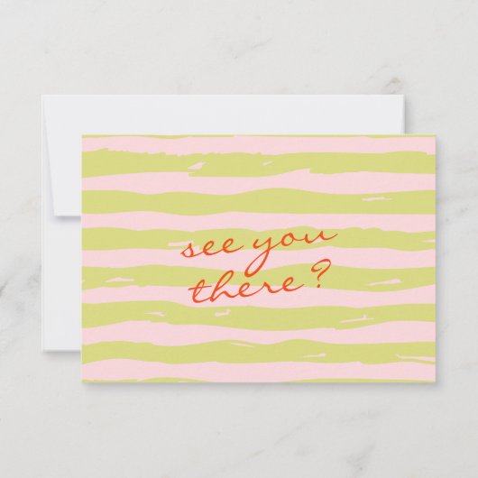 Cartons Réponse Pinstripes Écrits À La Main Mariage Italien Whimsi (Dos)