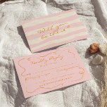 Cartons Réponse Pinstripes Écrits À La Main Whimsical Mariage colo<br><div class="desc">Une simple et élégante calligraphie colorée carte rsvp de mariage rétro. Comme vous le voyez, il a un arrière - plan rose moderne vintage avec écriture manuscrite orange à l'intérieur d'un cadre dessiné à la main. Et des rayures peintes à la main rose et crème sur le dos. Vous pouvez...</div>