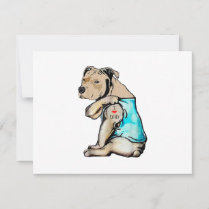 Cartons Réponse Pitbull Chien J'aime Papa Tatouage Drôle Famille