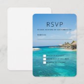 Cartons Réponse Pittoresque plage tropicale avec Mariage de paillo (Devant / Derrière)