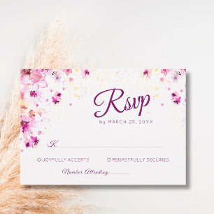 Cartons Réponse Pivoine Rose Fleur d'Arbre Romance Art Mariage