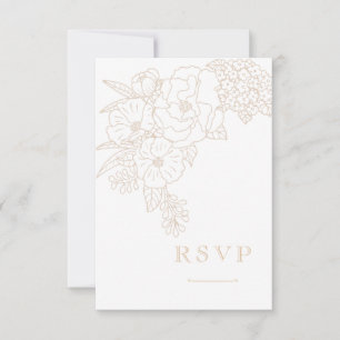 Cartons Réponse Pivoines de mariage romantiques délicates ivoire b