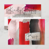 Cartons Réponse PixDezines Aquarelle moderne Rouge Noir (Devant / Derrière)