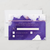 Cartons Réponse PixDezines Bat mitzvah RSVP, ✡ d'aquarelle violett (Dos)