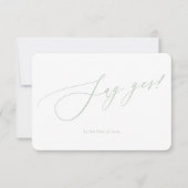 Cartons Réponse PixDezines dit Oui minimaliste Luxe Calligraphie (Devant)