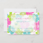 Cartons Réponse PixDezines hibiscus/floral/rsvp (Dos)